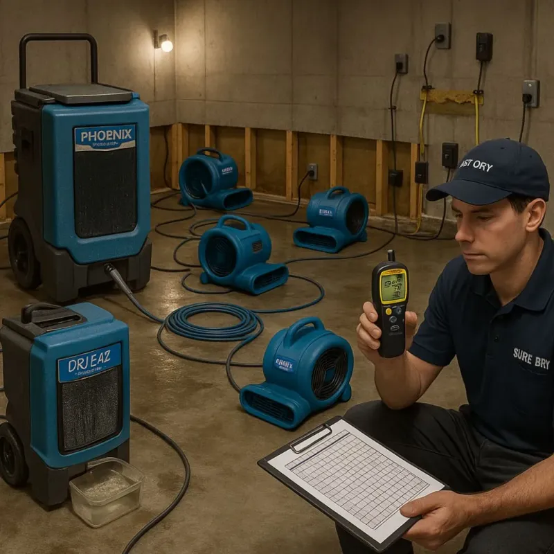 Structural Drying and Dehumidification process in Marion County, TN